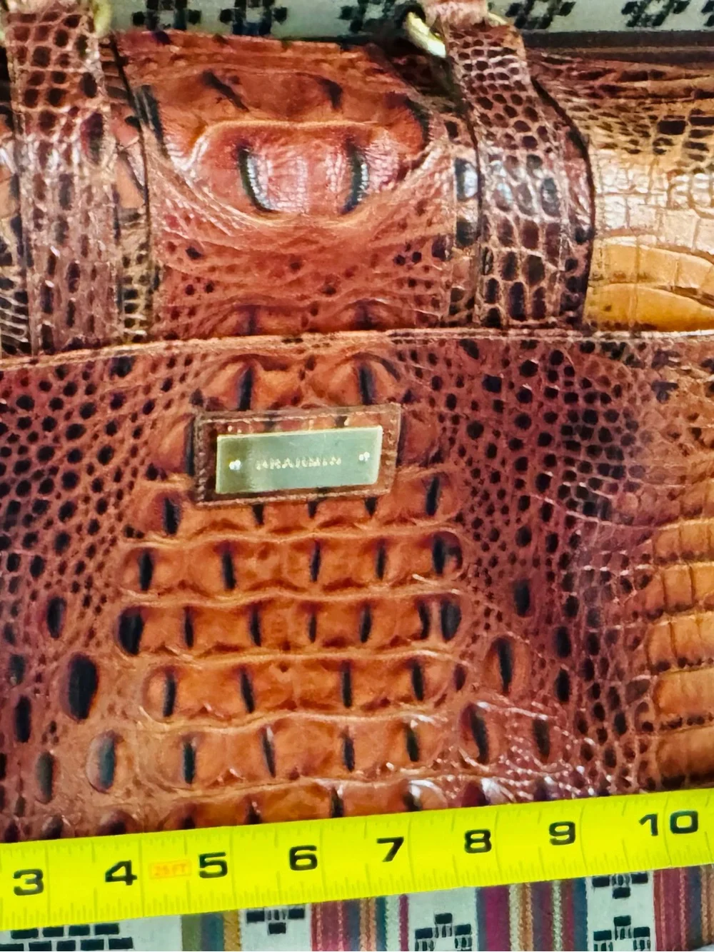Brahmin Flaire Fold-over-to Shoulder-Strap measures 11 in wide x 11 in tall - Picture 11 of 16